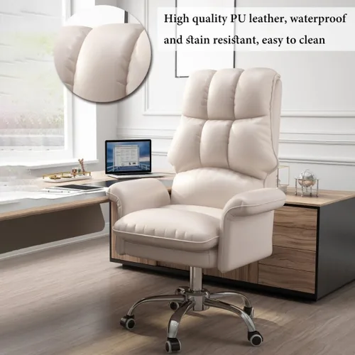 Vista 4 de Silla de oficina en casa, sillas ergonómicas de tareas con brazos, silla de escritorio con soporte lumbar ajustable, silla de computadora