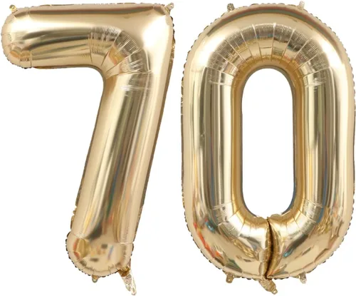 Vista 72 de Globo dorado claro con el número 0 de aluminio de 40 pulgadas, color oro champán, globo de helio 0 Mylar Oro claro 0