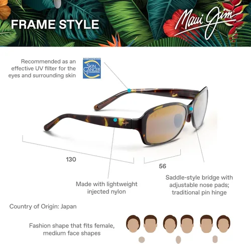 Vista 6 de Maui Jim Gafas de sol polarizadas de moda Koki Beach para mujer