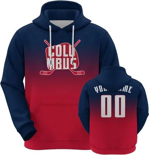 Vista 8 de Custom Hockey City Map Gradient Hoodies-Personalized Name Number Hooded Sweatshirts Hockey Fans Gifts for Men,Women,Youth