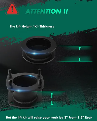 Vista 2 de SCITOO Kit de elevación de nivelación trasera delantera de 3 pulgadas de 1.5 pulgadas para Jeep Commander 2006-2010 Kit de elevación para Jeep