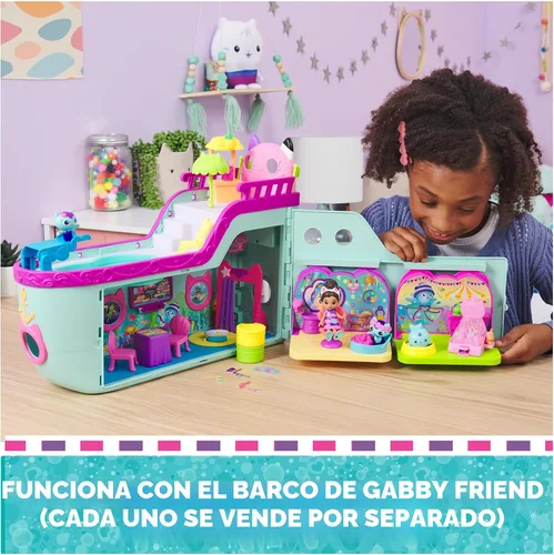 Vista 8 de Gabby's Dollhouse Gabby’s Dollhouse Kitty Narwhal’s Carnival Room, Playset, Juego de sala de carnaval, figura de narval de gatito, piscina de bolas