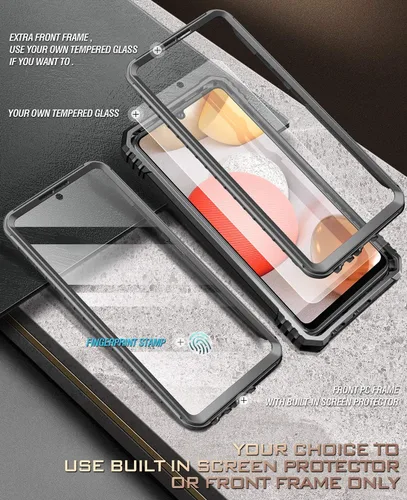 Vista 4 de Poetic Revolution - Funda para Samsung Galaxy A42 5G, protector de pantalla integrado funciona con identificación de huellas dactilares, carcasa