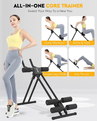 Vista 9 de GuuG Ab Machine Ab Trainer - Máquina de abdominales ajustable para entrenamiento de estómago en casa, gimnasio, entrenamiento de abdominales