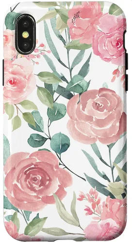 Vista 5 de iPhone 16 Pastel Pink Flower Print - Watercolor Floral Petals Blossom Case