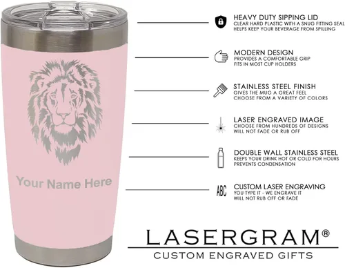 Vista 37 de LaserGram Vaso aislado al vacío de 20 onzas, notas musicales, grabado personalizado incluido (negro)