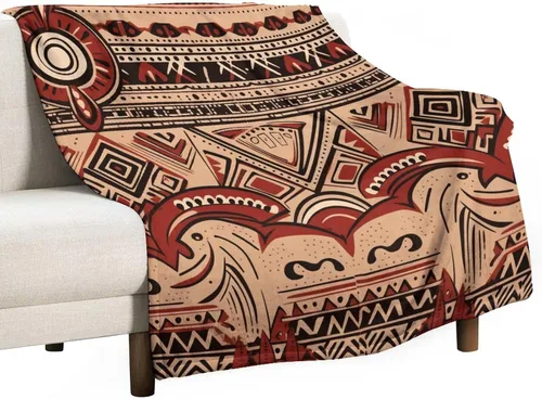 Vista 53 de Mantas de franela con patrón artístico rojo, beige, marrón oscuro, manta de franela de pintura al óleo abstracta de 30 x 40 pulgadas para sofá, cama