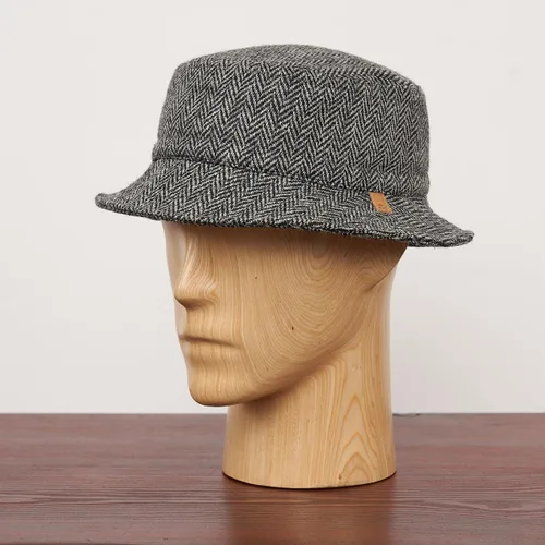 Vista 3 de Sterkowski Glen Sombrero de viaje Sombrero de pescador de tweed Harris para hombres y mujeres Sombrero de pesca cálido y elegante