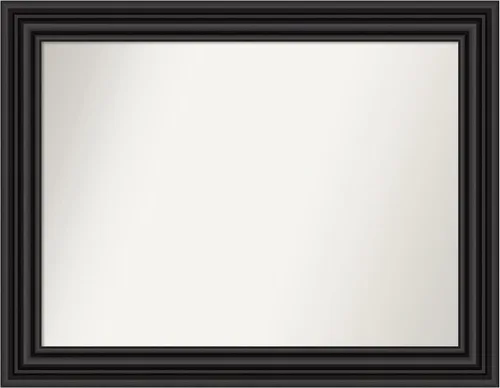 Vista 206 de Amanti Art Espejo personalizado, espejo de baño negro puente, espejo de pared o espejo de tocador de baño sobre el fregadero (26 x 26 pulgadas)