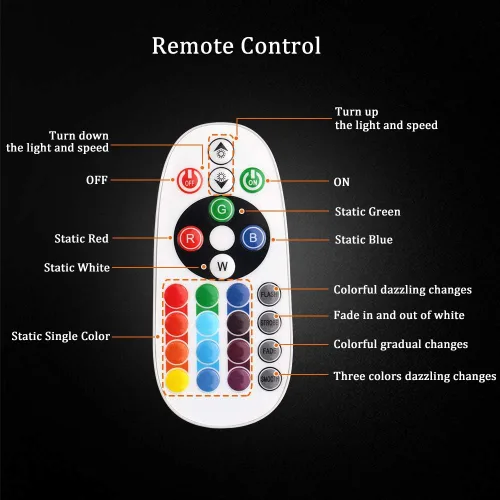 Vista 3 de YM E-Bright – 1 juego (2 unidades) de luces LED RGB 5050 24SMD para auto, panel de domo, control remoto, lámpara LED colorida DC 12V con adaptadores