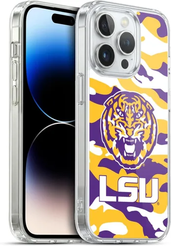Vista 144 de Head Case Designs Funda de gel suave con licencia oficial de la Universidad Estatal de Louisiana LSU Camou compatible con Apple iPhone 7 Plus/iPhone