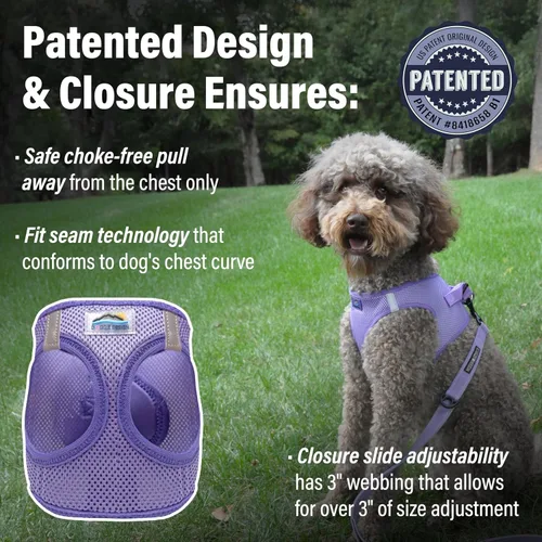 Vista 2 de Doggie Design Arnés para perro – Arnés sin estrangulamiento para mascotas, chaleco para perro, malla de poliéster, diseño simple, chaleco