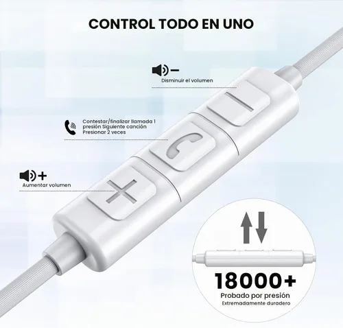 Vista 3 de MOSWAG - Auriculares USB C con cable con micrófono y control de volumen