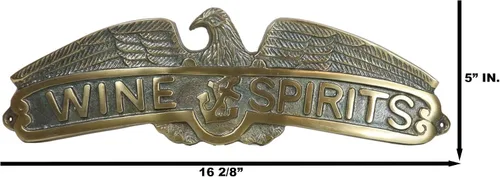 Vista 2 de Ebros Gift Náutico Patriótico Marino Calvo Águila Marinero Ancla Vino Y Espíritus Bronce Plateado Aluminio Decoración de Pared Placa Hombre Cueva