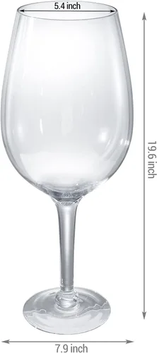 Vista 5 de Copa de vino gigante transparente de 20 pulgadas cristal soplado a mano decorativos novedad cristalería/enfriador de champaña Magnum