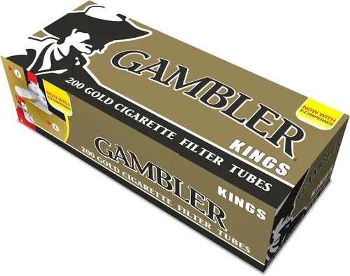 Vista 4 de Gambler Tubos de cigarrillos de tamaño King Light 5 Cajas