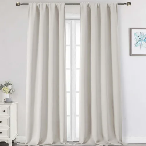 Vista 23 de Cortinas opacas para dormitorio, sala de estar, juego de 2 paneles de 54 pulgadas de largo, cortinas de oscurecimiento de habitación con aislamiento