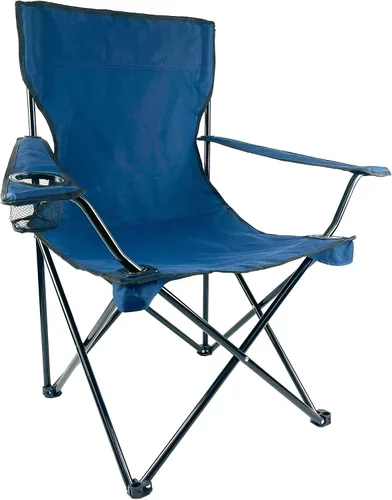 Vista 2 de Silla plegable portátil para acampar al aire libre [grande] (azul marino)