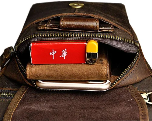 Vista 5 de Riñonera de cuero para hombres y mujeres, bolsa de protección multiusos, para motocicleta, deportes al aire libre, ciclismo, equitación, senderismo