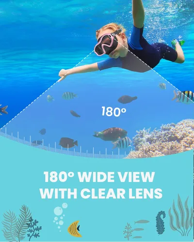 Vista 2 de OutdoorMaster Stingray - Gafas de natación para niños con cubierta para la nariz, máscara de buceo para niños, gafas de natación antivaho para niños