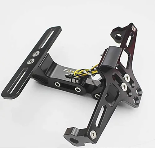 Vista 2 de Marco de matrícula de ángulo ajustable para motocicleta para Yamaha R1 R6 R3 R15 R25 FZ1 FZ6 FZ8 MT03 MT07 MT09 XJ6