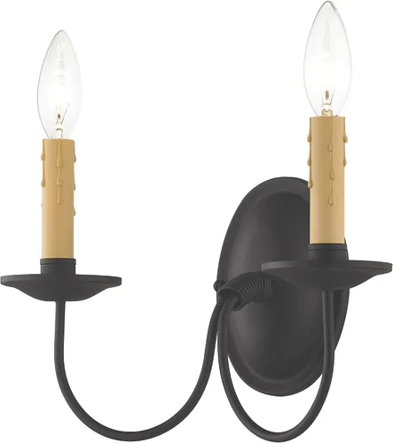 Vista 5 de Livex Lighting 4452-04 Heritage 2 Aplique de pared negro claro