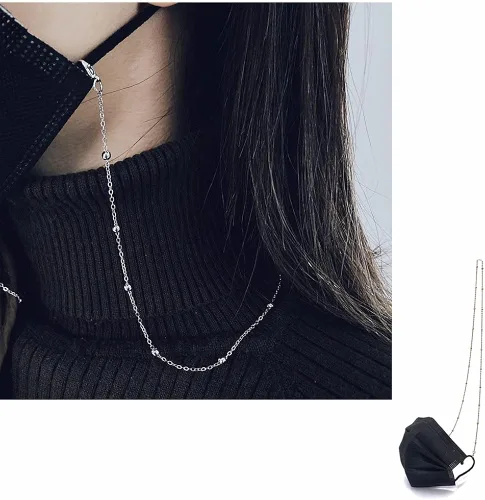 Vista 4 de Cadena de gafas para mujer con cuentas retenedor máscara titular de cristal de lectura collar cordón