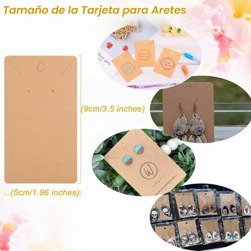 Vista 2 de ovsor 350 tarjetas de exhibición de aretes, cartulina gruesa resistente