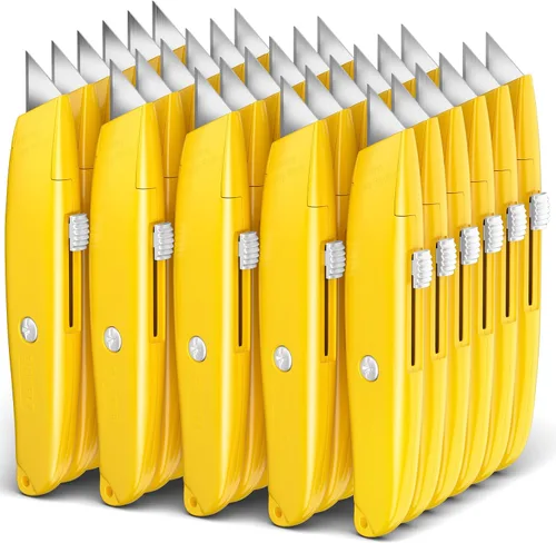 Vista 28 de DIYSELF Paquete de 2 cuchillos utilitarios, cortador retráctil, resistente (naranja)