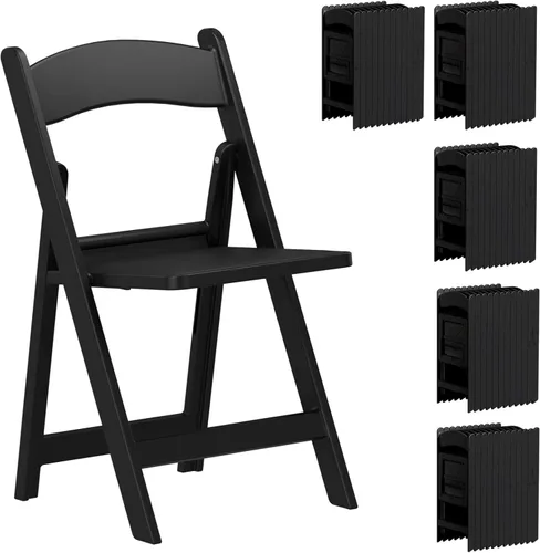 Vista 20 de Sillas plegables de resina con cojín para bodas, fiestas, paquete