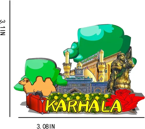 Vista 3 de Irak Karhala - Imán de madera para nevera, 3D, monumentos coleccionables, decoración hecha a mano, 655