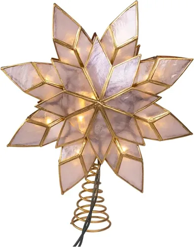 Vista 11 de Estrella Kurt Adler para árbol de Navidad con 10 luces transparentes y 1 foco de repuesto.