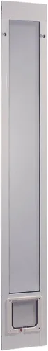Vista 5 de Puerta modular de aluminio de patio para mascotas Ideal Pet Products, altura regulable 77 5/8 in – 80 3/4 in Molino (Plata)