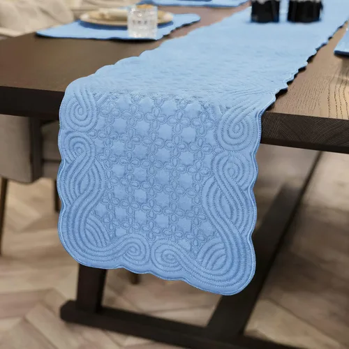 Vista 8 de Loom and Mill Juego de 6 manteles individuales acolchados de 12 x 18 Rectangular-azul