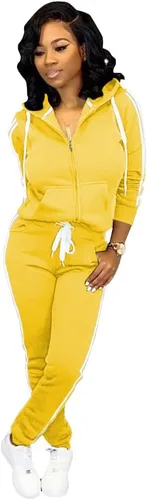 Vista 26 de TOPSRANI - Trajes deportivos de dos piezas para mujer, sudaderas casuales, traje deportivo liso, conjunto de pantalones de sudadera para trotar