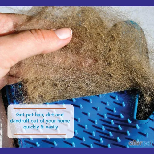 Vista 6 de Allerpet Alivio de alergias para perros con par de guantes de aseo gratis – El mejor removedor de caspa de mascotas para alérgenos