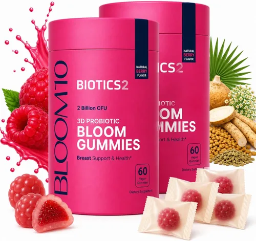 Vista 9 de Bloom10 - Gomitas de pecho para mujer, soporte para el busto y salud MAX Formula PLUS 2 veces mil millones de probióticos, 5 veces suplementos