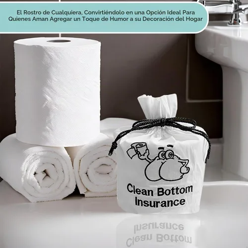 Vista 4 de Funda para rollo de papel higiénico – 9 x 5.5 pulgadas reutilizable de algodón con cierre de cordón, bolsa decorativa de papel higiénico de baño