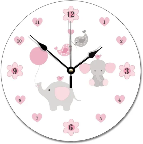 Vista 13 de ASL - Reloj de pared de grano de madera de 10 pulgadas, reloj de pared de arco iris, funciona con pilas, sin tictac, reloj de madera vintage