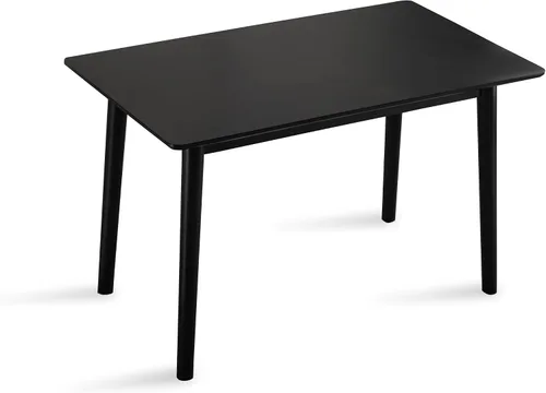 Vista 7 de Mesa de comedor de 47 pulgadas, mesa de cocina de madera maciza negra, adecuada para espacios pequeños, muebles modernos para el hogar