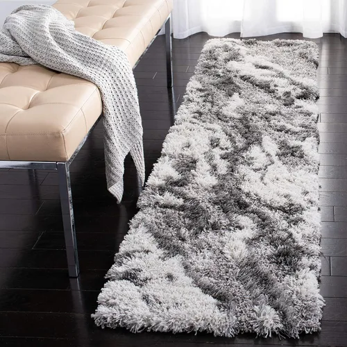 Vista 17 de SAFAVIEH Horizon Shag Collection - Alfombra decorativa, 2 x 3 pies, gris y azul, no desprende pelusa y de fácil cuidado, 2 pulgadas de grosor, ideal