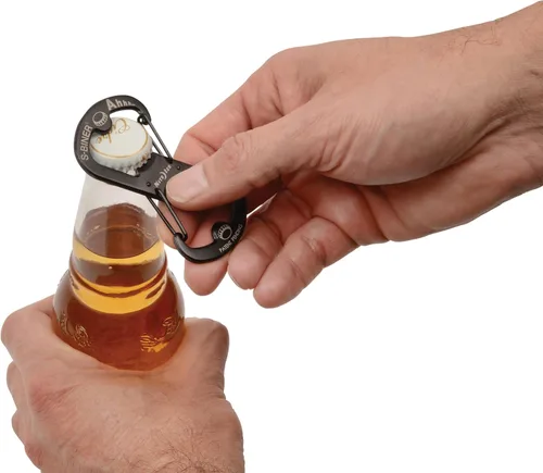Vista 5 de Nite Ize Ahhh... Abrebotellas de acero inoxidable - Llavero con funcionalidad S-Biner - Mosquetón de abrebotellas doble resistente - Accesorios
