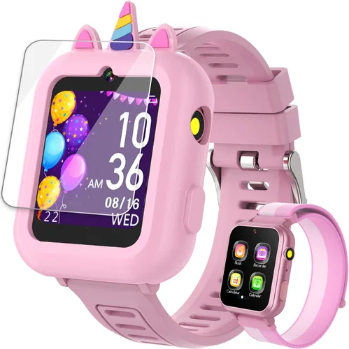 Vista 10 de Reloj inteligente para niños con caja de reloj, Negro, Pequeño, Negro