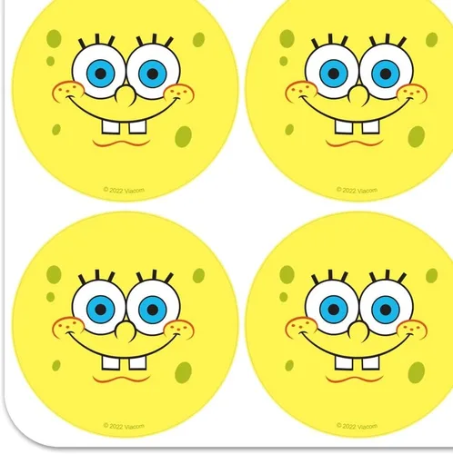 Vista 2 de Bob Esponja Cara Sonriente Planificador Calendario Scrapbooking Artesanía Pegatinas