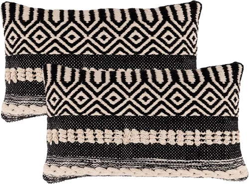 Vista 24 de REDEARTH · Fundas de cojín boho hechas a mano - Estilo chic bohemia de granja - Fundas de cojín tejidas para acento, interior y exterior, para sofá
