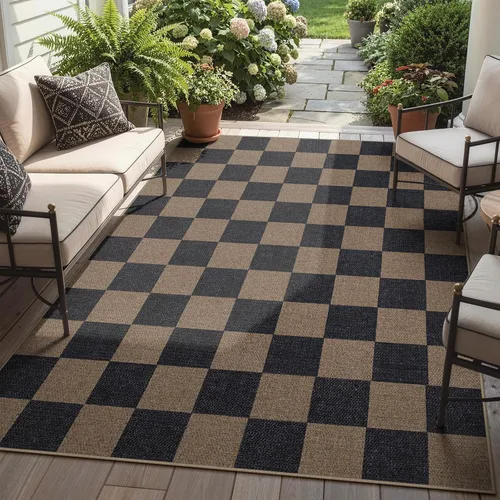 Vista 62 de Lahome Alfombra de yute a cuadros fácil 2'x3', alfombra pequeña para entrada, antideslizante, alfombra para la puerta delantera de la cocina