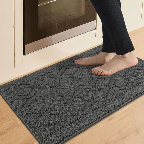Vista 58 de COSY HOMEER Tapete de cocina antideslizantes, absorbentes para el piso, alfombra de cocina lavable, tapete de pie para fregadero, alfombra de Beige