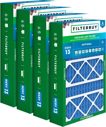 Vista 19 de Filterbuy Filtro de aire 10x17x2 MERV 13 Defensa Óptima contra Humo y Alergias (Paquete de 4), Filtros Exteriores Plisados Electrostáticos
