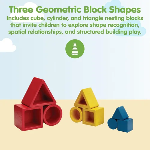 Vista 2 de PlanToys Juego de juguetes de madera para niños a partir de 3 años Montessori apilamiento y reconocimiento de formas para conciencia espacial
