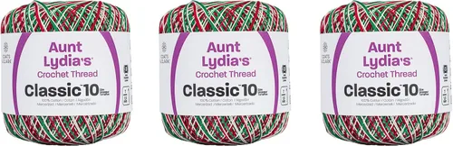 Vista 38 de Aunt Lydia Classic Crochet - 3 unidades de 350y/1,049.9 ft - Natural Tamaño 10 3 capas 100% algodón mercerizado hilo de ganchillo para tapetes